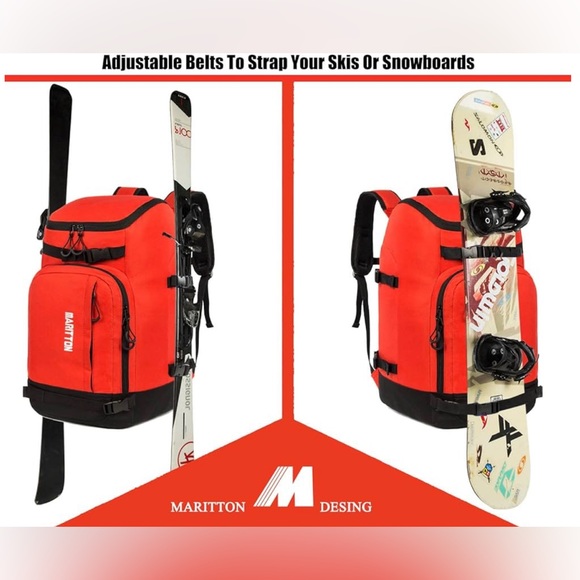 NWT Ski Boot Bag - Ski Boots and Snowboard Boots Travel Backpack - Picture 2 of 5